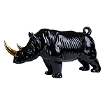 Статуэтка черный носорог с золотыми рогами Golden Horned Black Rhino варинант исполнения - 1 | Loft Concept в Костроме