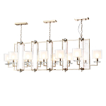 Люстра прямоугольной формы с 12-ю цилиндрическими плафонами из стекла Laurent варинант исполнения - 2 | Loft Concept в Костроме