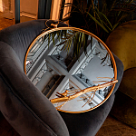 Зеркало настенное в раме золотого цвета с декором птица на ветке Mirror Portal варинант исполнения - 4 | Loft Concept в Костроме