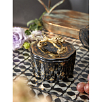 Шкатулка черного цвета с крышкой с фигуркой льва Eden Garden варинант исполнения - 6 | Loft Concept в Костроме