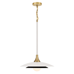 Подвесной светильник с плафоном в форме плоского купола и белой шарообразной лампой Eurofase варинант исполнения - 9 | Loft Concept в Костроме