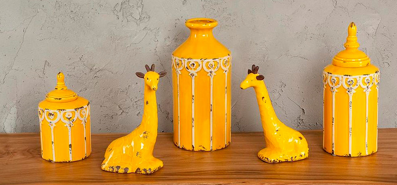 Фигурка керамика желтый жираф Giraffe Фигурка керамика желтый жираф Giraffe - Loft-Concept в Костроме