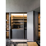 Кухонный гарнитур из дерева и камня с раздвижными дверцами OPERATING COLUMN 2.0 Dada Engenereed Kitchen варинант исполнения - 6 | Loft Concept в Костроме