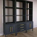 Модульный стеллаж Primo из трех составных элементов Черный дуб варинант исполнения - 3 | Loft Concept в Костроме