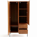 Шкаф с геометрическим рисунком на дверцах Anders Dark Wood варинант исполнения - 3 | Loft Concept в Костроме