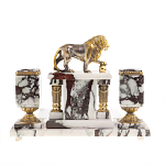 Настольный письменный набор из мрамора с декором в виде льва в подарочной упаковке Marble Accessory варинант исполнения - 4 | Loft Concept в Костроме