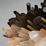 Люстра кргулая светодиодная из дымчатых и прозрачных необработанных кристаллов Raw Crystal варинант исполнения - 1 | Loft Concept в Костроме