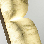 Бра с изогнутым плафоном из белого алебастра на прямоугольном основании Cryptocrystalline Stone варинант исполнения - 5 | Loft Concept в Костроме