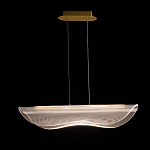 Люстра линейная с прозрачным волнообразным плафоном Wave Line варинант исполнения - 3 | Loft Concept в Костроме