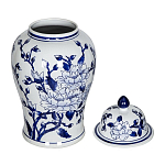 Ваза с крышкой и синим цветочным узором Blue & White Ornament  варинант исполнения - 2 | Loft Concept в Костроме