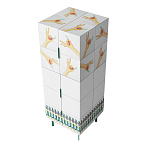 Тумба белая с рисунком Tall Forest Ok White варинант исполнения - 3 | Loft Concept в Костроме