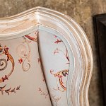 Двухместный диван из массива бука серый с растительным орнаментом Raffael Blue Grey Sofa варинант исполнения - 5 | Loft Concept в Костроме