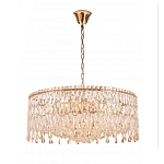 Люстра круглая с хрустальными подвесками на золотистом каркасе Roul Crystal Light варинант исполнения - 8 | Loft Concept в Костроме