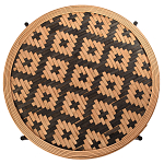 Круглый кофейный стол с плетеной столешницей и полкой Norberta Wicker Coffee Table варинант исполнения - 2 | Loft Concept в Костроме