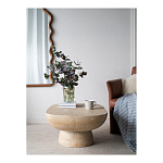 Столик кофейный кремового цвета с овальной столешницей и круглым основанием Cream Dalmen Table варинант исполнения - 7 | Loft Concept в Костроме