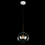 Подвесной светильник с прозрачным бирюзовым стеклянными плафоном и золотыми деталями Диаметр 30 Giopato & Coombes варинант исполнения - 2 | Loft Concept в Костроме