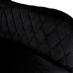 Барный стул со спинкой и подлокотниками на 4-х металлических ножках Douglas Rhombus Черный Велюр варинант исполнения - 3 | Loft Concept в Костроме