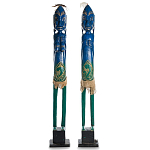 Комплект из 2-х деревянных статуэток Asmat Statuettes Blue Green варинант исполнения - 4 | Loft Concept в Костроме