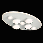 Потолочный светильник овальной формы белого цвета с 7-ю лампами Lunar Pebbles варинант исполнения - 2 | Loft Concept в Костроме