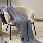 Плед из шерсти мериноса темно-синего цвета 130×180 см Indigo Waves варинант исполнения - 7 | Loft Concept в Костроме