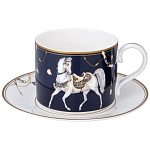 Чайный набор из фарфора с изображением лошадей на 6 персон 12 предметов Porcelain Horse Set варинант исполнения - 1 | Loft Concept в Костроме