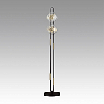 Торшер с 2-мя прозрачными стеклянными плафонами и золотистыми декоративными вставками Virelia варинант исполнения - 3 | Loft Concept в Костроме