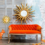 Зеркало-солнце круглое с золотыми с лучами Rays of Peace варинант исполнения - 2 | Loft Concept в Костроме