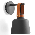 Черное матовое бра с декором под кожу Chestery варинант исполнения - 1 | Loft Concept в Костроме