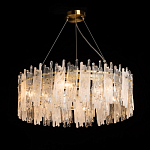 Люстра круглая с прозрачными стержнями разной длины Textured Glass Chandelier варинант исполнения - 3 | Loft Concept в Костроме