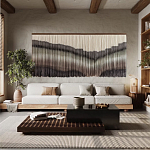 Пейзаж из нитей Макраме Wall decor Black and White Landscape варинант исполнения - 1 | Loft Concept в Костроме