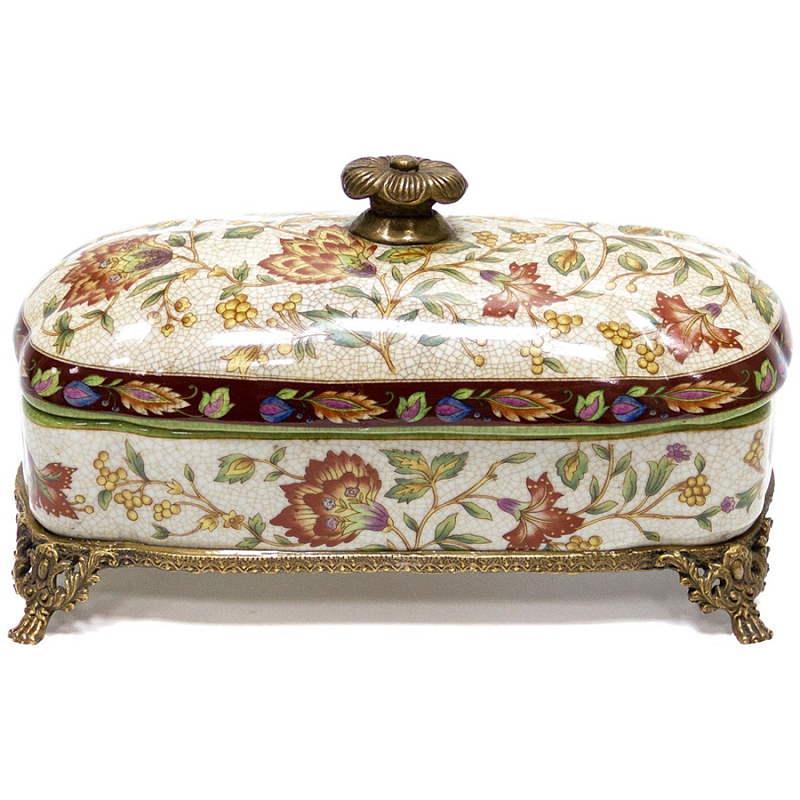 Шкатулка Flower Belt Бежевый Бронза Шкатулка Flower Belt Бежевый Бронза в Костроме | Loft Concept