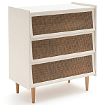 Комод с 3-мя ящиками из ротанга Blais Cream Wicker Furniture варинант исполнения - 2 | Loft Concept в Костроме