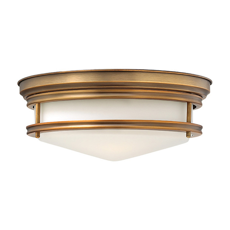 Потолочный светильник с белым матовым стеклянным плафоном в форме перевернутого конуса Hinkley Белый Бронза Хром в Костроме | Loft Concept 