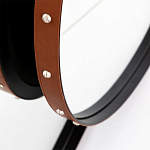 Зеркало овальное в металлической раме с кожаной отделкой Loft in Reflection варинант исполнения - 3 | Loft Concept в Костроме