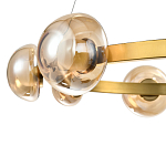 Люстра подвесная светодиодная с 9-ю круглыми плафонами коньячного цвета Iona Chandelier Brass  варинант исполнения - 2 | Loft Concept в Костроме