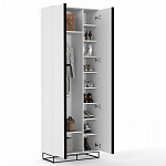 Двухдверный шкаф белого цвета Strict Lines варинант исполнения - 3 | Loft Concept в Костроме