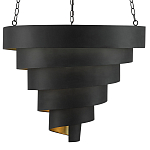 Подвесной светильник в форме спирали черный с золотой внутренней отделкой Warm Glow варинант исполнения - 2 | Loft Concept в Костроме