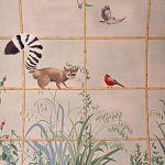 Обои ручная роспись Trellised Menagerie Standard colourway on scenic paper варинант исполнения - 1 | Loft Concept в Костроме