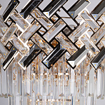 Люстра многоярусная с переплетенными металлическими элементами черного и золотого цвета и прозрачными хрустальными подвесками Empire Chandelier Crystal варинант исполнения - 6 | Loft Concept в Костроме