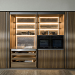 Кухонный гарнитур из дерева и камня с раздвижными дверцами OPERATING COLUMN 2.0 Dada Engenereed Kitchen варинант исполнения - 1 | Loft Concept в Костроме