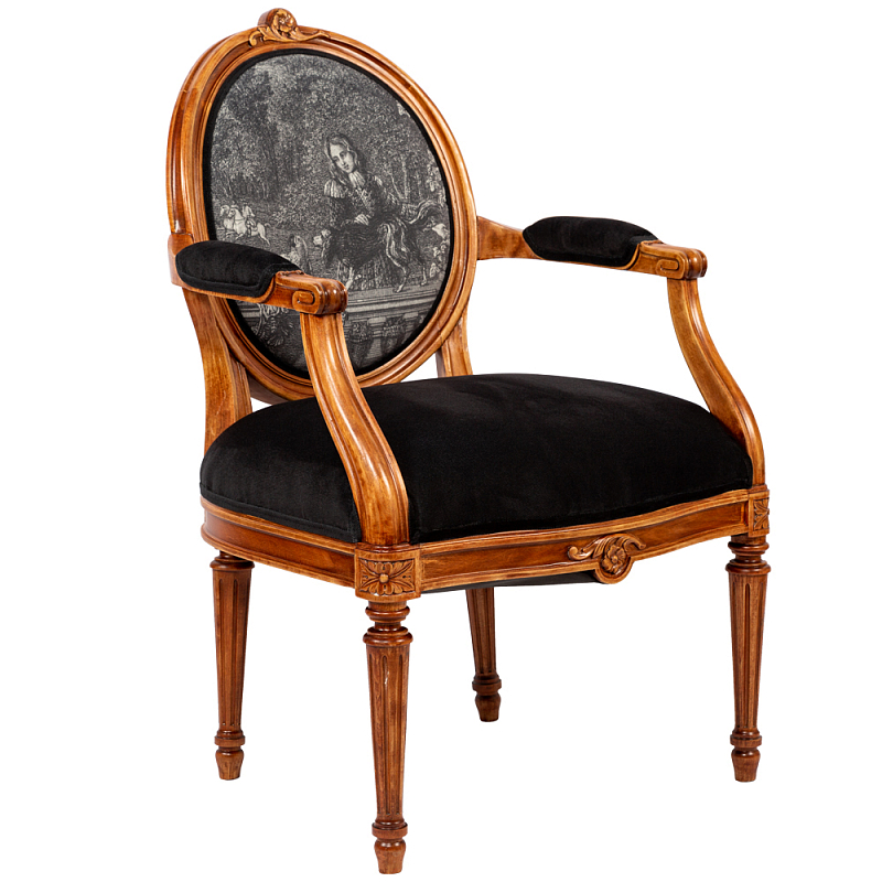 Кресло Marimon Armchair Right Черно-белый Коричневый Кресло Marimon Armchair Right Черно-белый Коричневый в Костроме | Loft Concept