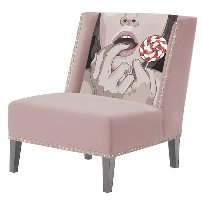 FUN Armchair Lollipop Pink Дизайнерское кресло с цветным принтом Розовый пастельный FUN Armchair Lollipop Pink Дизайнерское кресло с цветным принтом Розовый пастельный в Костроме | Loft Concept