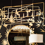 Люстра золотая из пересекающихся прямоугольных элементов Thin Intersecting Rectangles варинант исполнения - 4 | Loft Concept в Костроме