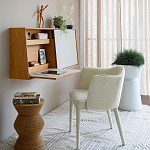 Приставной стол с отделкой из джута Juti D30 см варинант исполнения - 8 | Loft Concept в Костроме