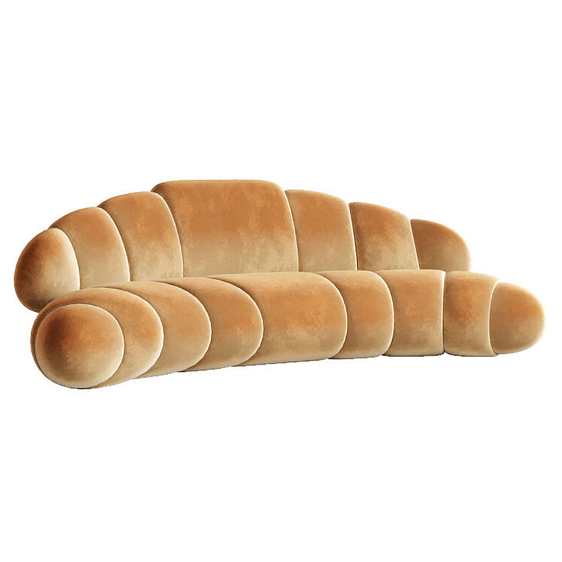 Диван «Croissant» Бежевый Красный Диван «Croissant» Бежевый Красный в Костроме | Loft Concept