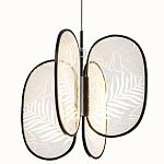 Люстра с гравировкой на акриловых плафонах Gravyura Black D 50 см варинант исполнения - 1 | Loft Concept в Костроме