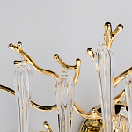 Бра золотого цвета с разветвленными ветвями и длинными прозрачными подвесками в форме стеклянных сосулек Droplet Chandelier варинант исполнения - 5 | Loft Concept в Костроме