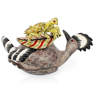 Шкатулка Птичка Hoopoe and Praying Mantis Box