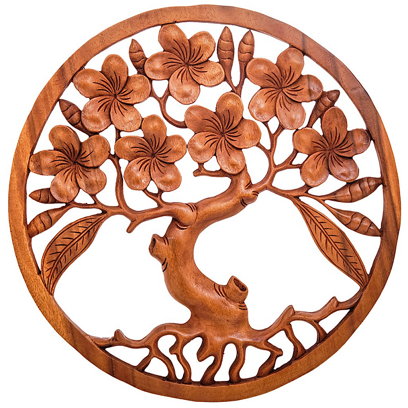 Панно из дерева Sakura Panel With Trees Коричневый в Костроме | Loft Concept 