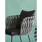 Стул мягкий с декором в виде плетеных лент на спинке и подлокотниках Semicircular Chair Decorated with Ribbons варинант исполнения - 3 | Loft Concept в Костроме